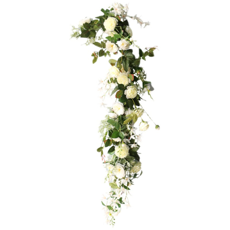 White & Green Flowers Vines, White Artificial Flowers, Diy Wedding Flowers