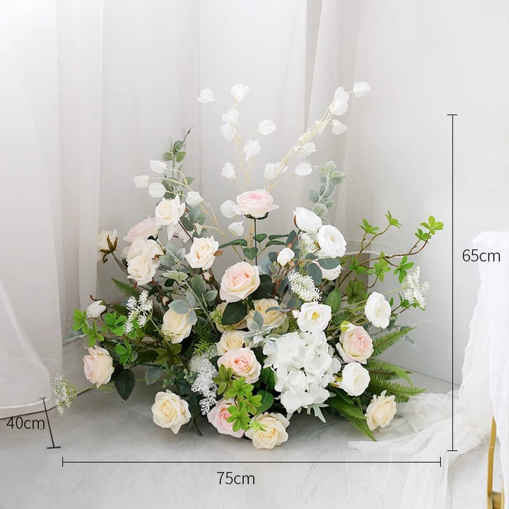 White & Pink Rose Arrangement, White Artificial Flowers, Diy Wedding Flowers