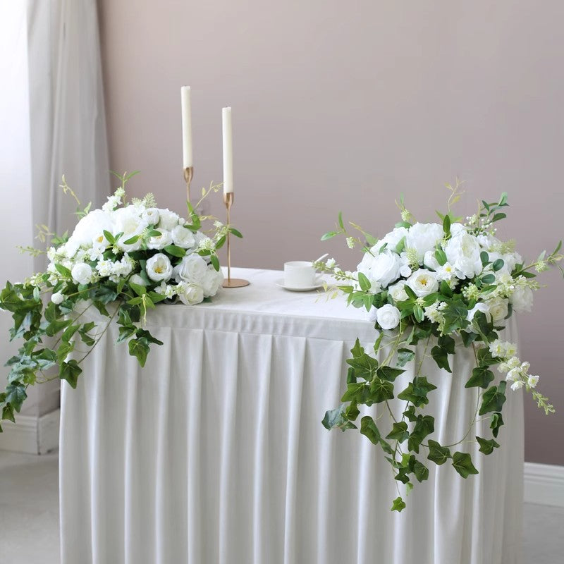 White Rose Table Arrangement, White Artificial Flowers, Diy Wedding Flowers