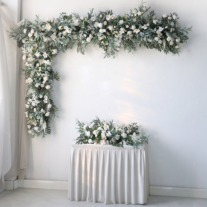 White & Green Flowers Vine, White Artificial Flowers, Diy Wedding Flowers