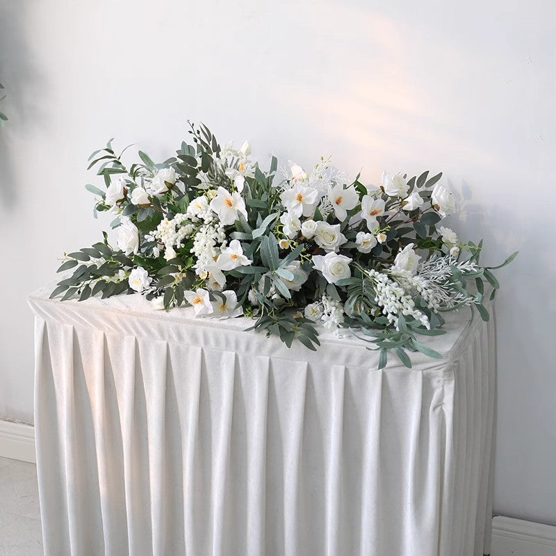 White & Green Flowers Vine, White Artificial Flowers, Diy Wedding Flowers