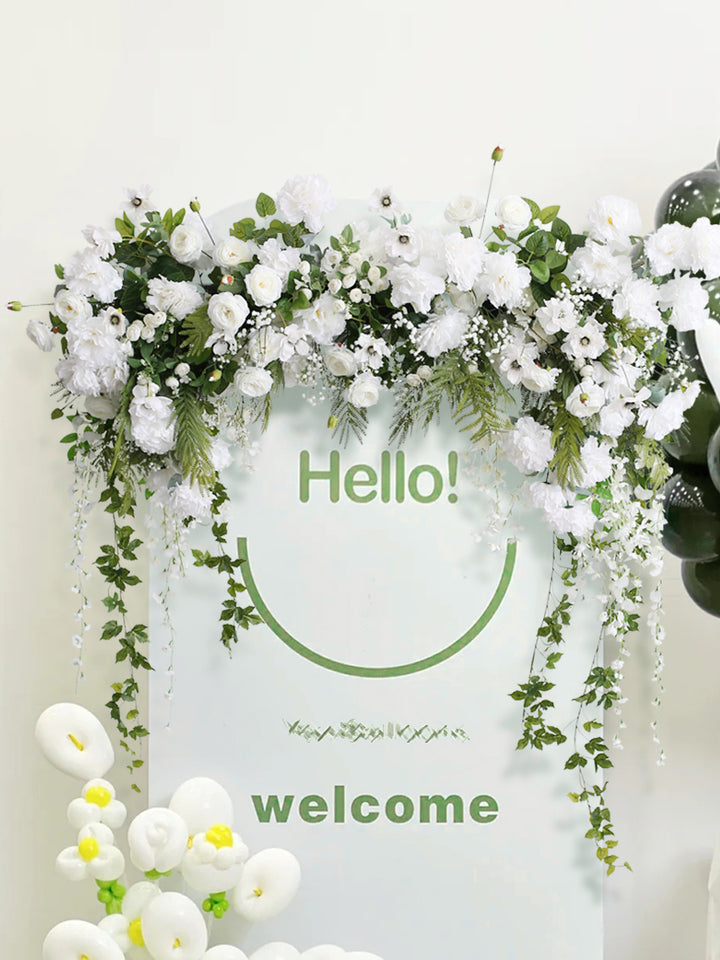 White & Green Hanging Wedding Flowers, White Artificial Flowers, Diy Wedding Flowers