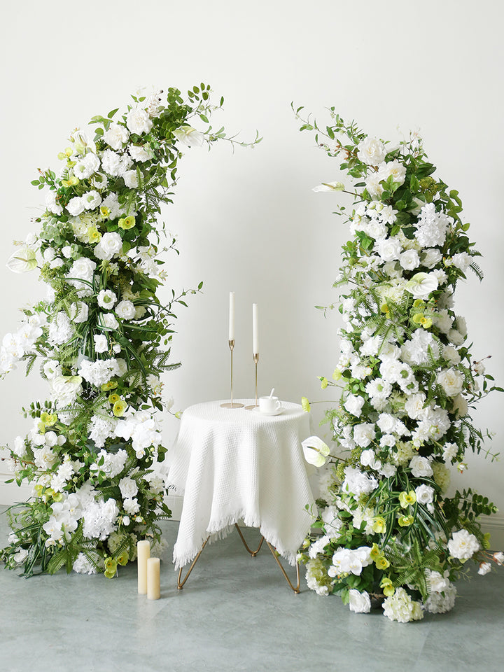 White 7 Green Wedding Flowers Gate, White Artificial Flowers, Diy Wedding Flowers