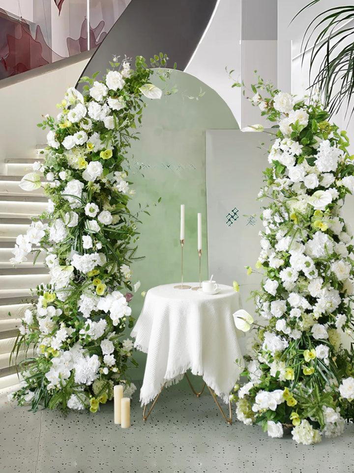 White 7 Green Wedding Flowers Gate, White Artificial Flowers, Diy Wedding Flowers