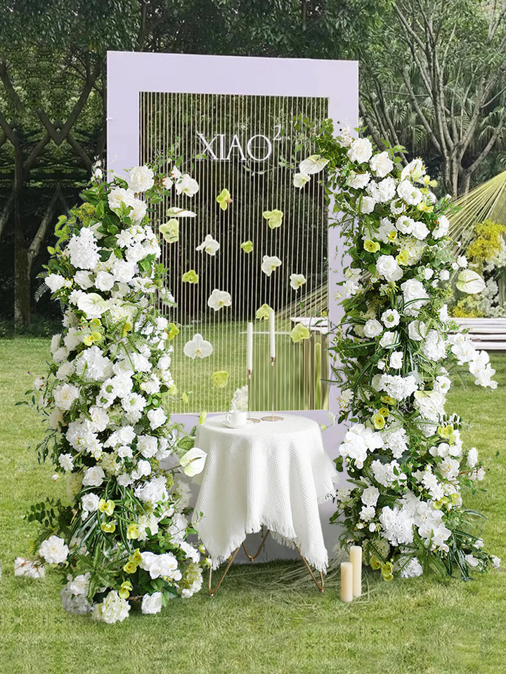 White 7 Green Wedding Flowers Gate, White Artificial Flowers, Diy Wedding Flowers