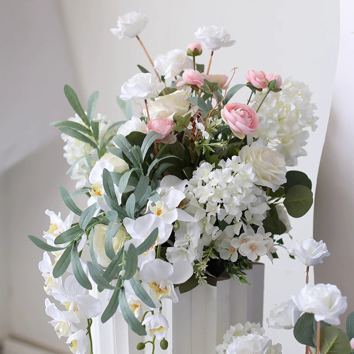 White & Pink Wedding Flowers Ball, White Artificial Flowers, Diy Wedding Flowers