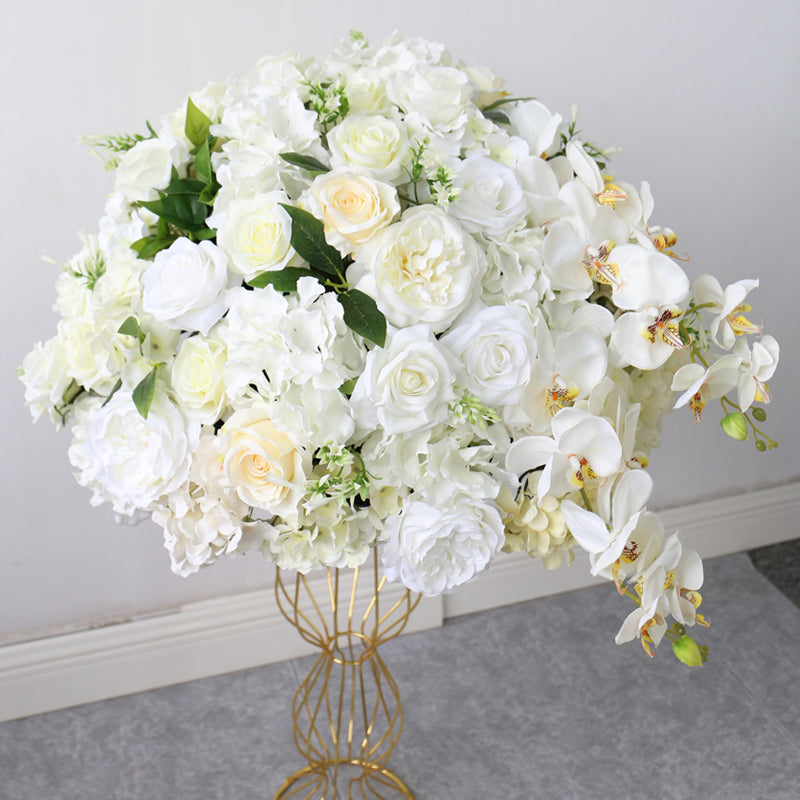 White Rose Wedding Flowers Ball, White Artificial Flowers, Diy Wedding Flowers