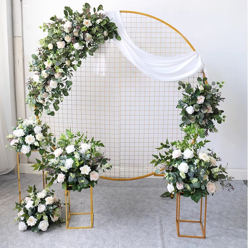 White & Green Wedding Arch Flowers, White Artificial Flowers, Diy Wedding Flowers