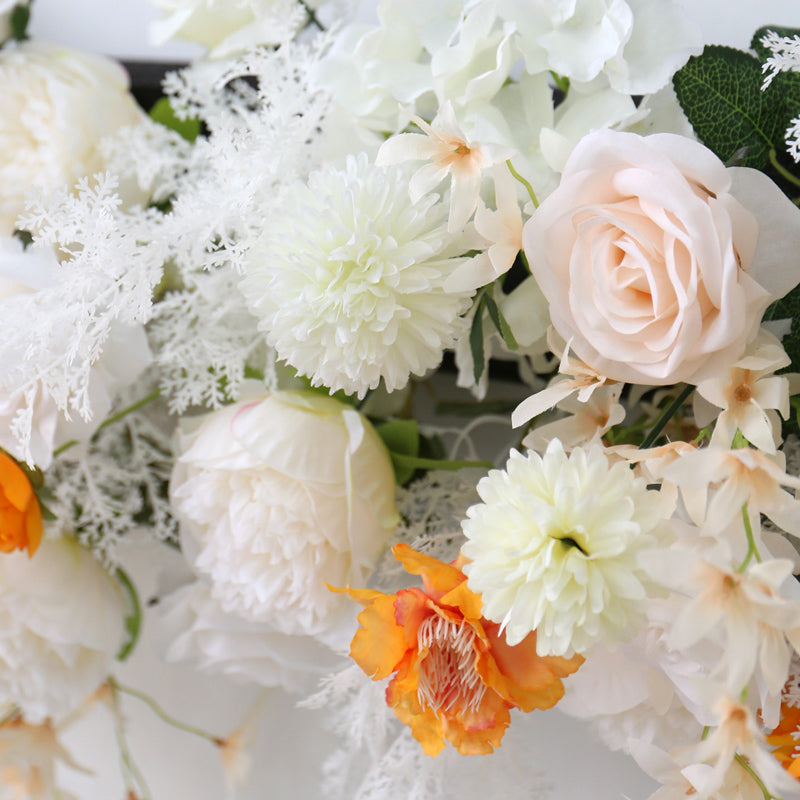 White & Orange Wedding Flowers, White Artificial Flowers, Diy Wedding Flowers