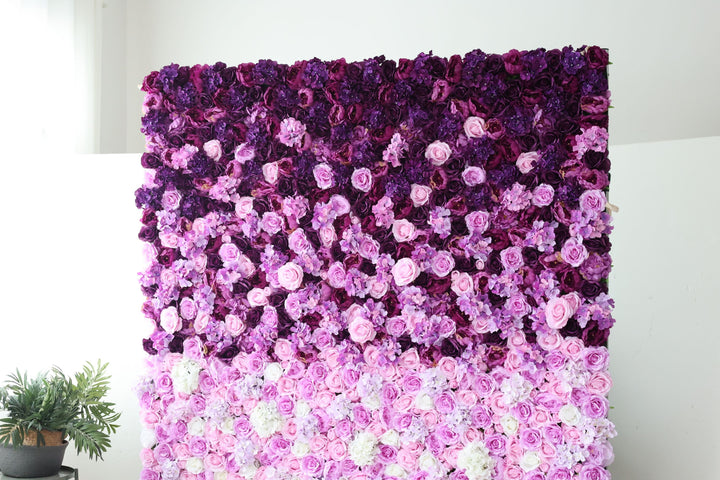 White And Pink And White Roses And Hydrangeas And Peonies, Artificial Flower Wall Backdrop