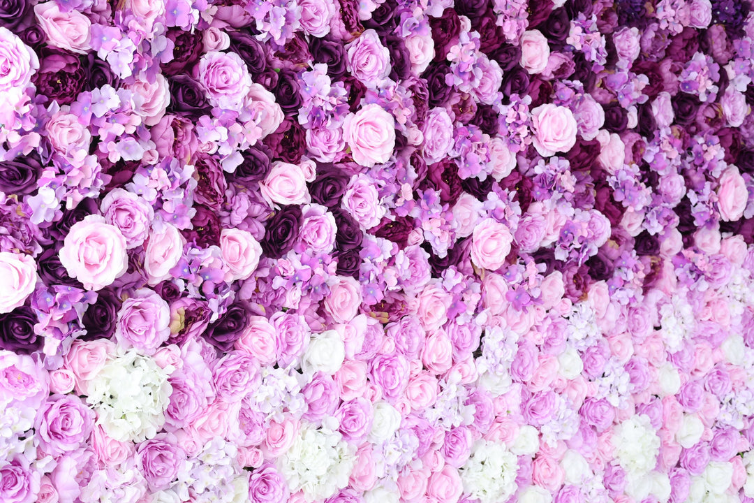 White And Pink And White Roses And Hydrangeas And Peonies, Artificial Flower Wall Backdrop