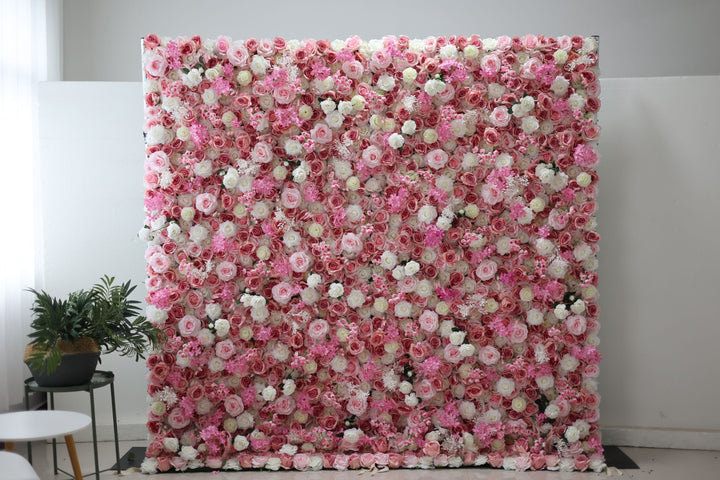 White And Pink Roses, Artificial Flower Wall, Wedding Party Backdrop