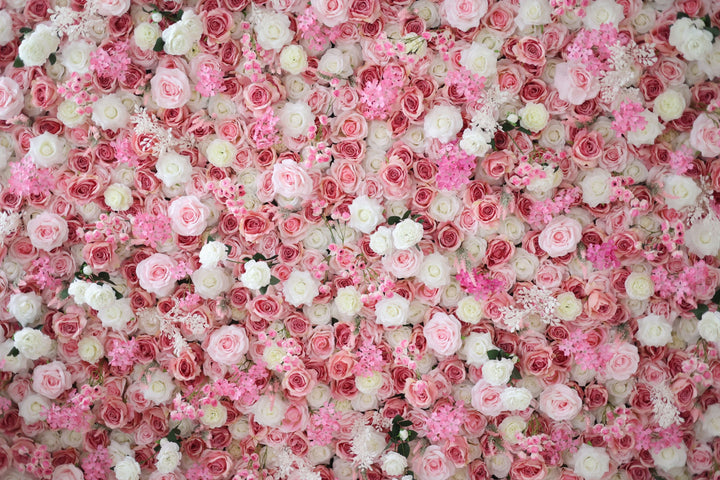 White And Pink Roses, Artificial Flower Wall, Wedding Party Backdrop