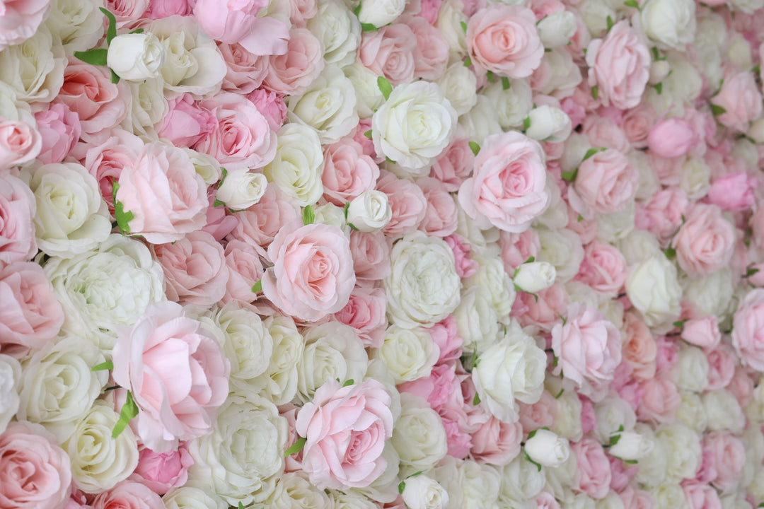 White And Pink Roses, Artificial Flower Wall, Wedding Party Backdrop