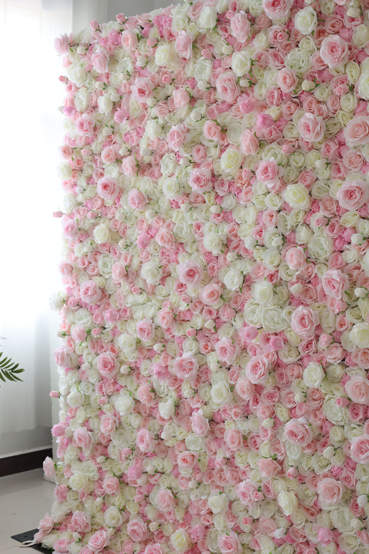 White And Pink Roses, Artificial Flower Wall, Wedding Party Backdrop