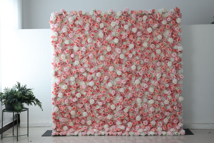 White And Pink Roses, Artificial Flower Wall, Wedding Party Backdrop