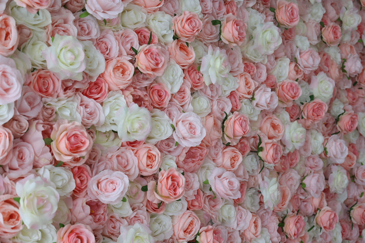 White And Pink Roses, Artificial Flower Wall, Wedding Party Backdrop