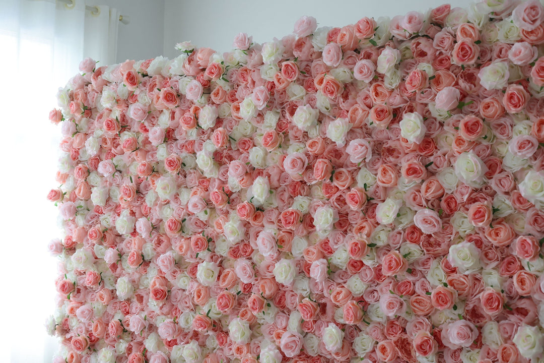 White And Pink Roses, Artificial Flower Wall, Wedding Party Backdrop