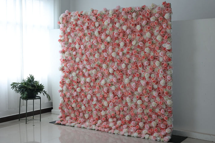 White And Pink Roses, Artificial Flower Wall, Wedding Party Backdrop