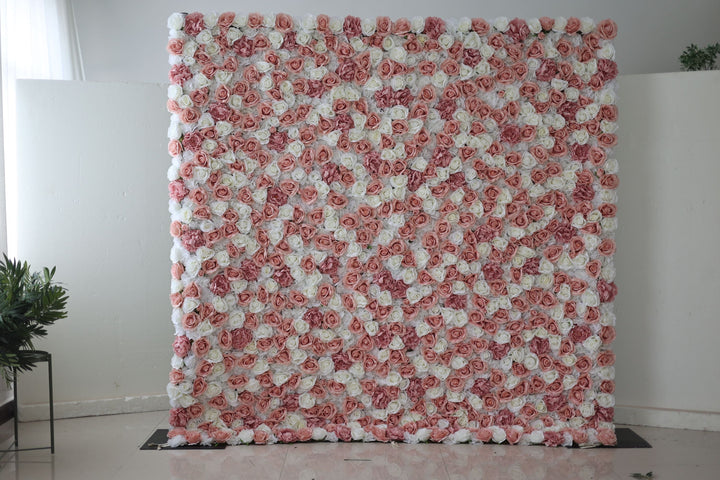 White And Pink Roses, Artificial Flower Wall, Wedding Party Backdrop