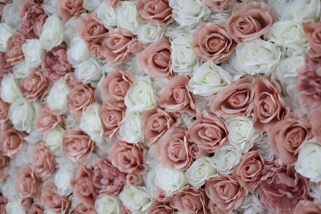 White And Pink Roses, Artificial Flower Wall, Wedding Party Backdrop