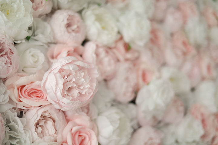 White And Pink Roses And Peonies, Artificial Flower Wall, Wedding Party Backdrop