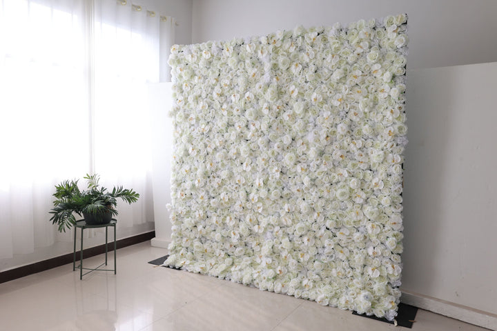 White Roses, Artificial Flower Wall, Wedding Party Backdrop