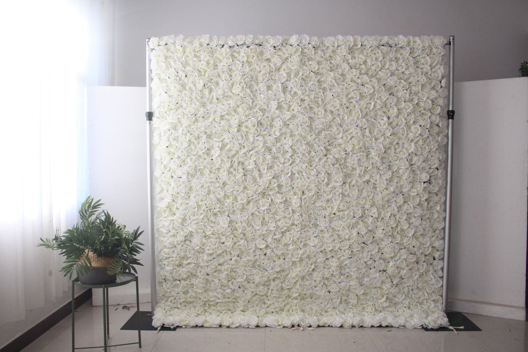 White Roses, Artificial Flower Wall, Wedding Party Backdrop