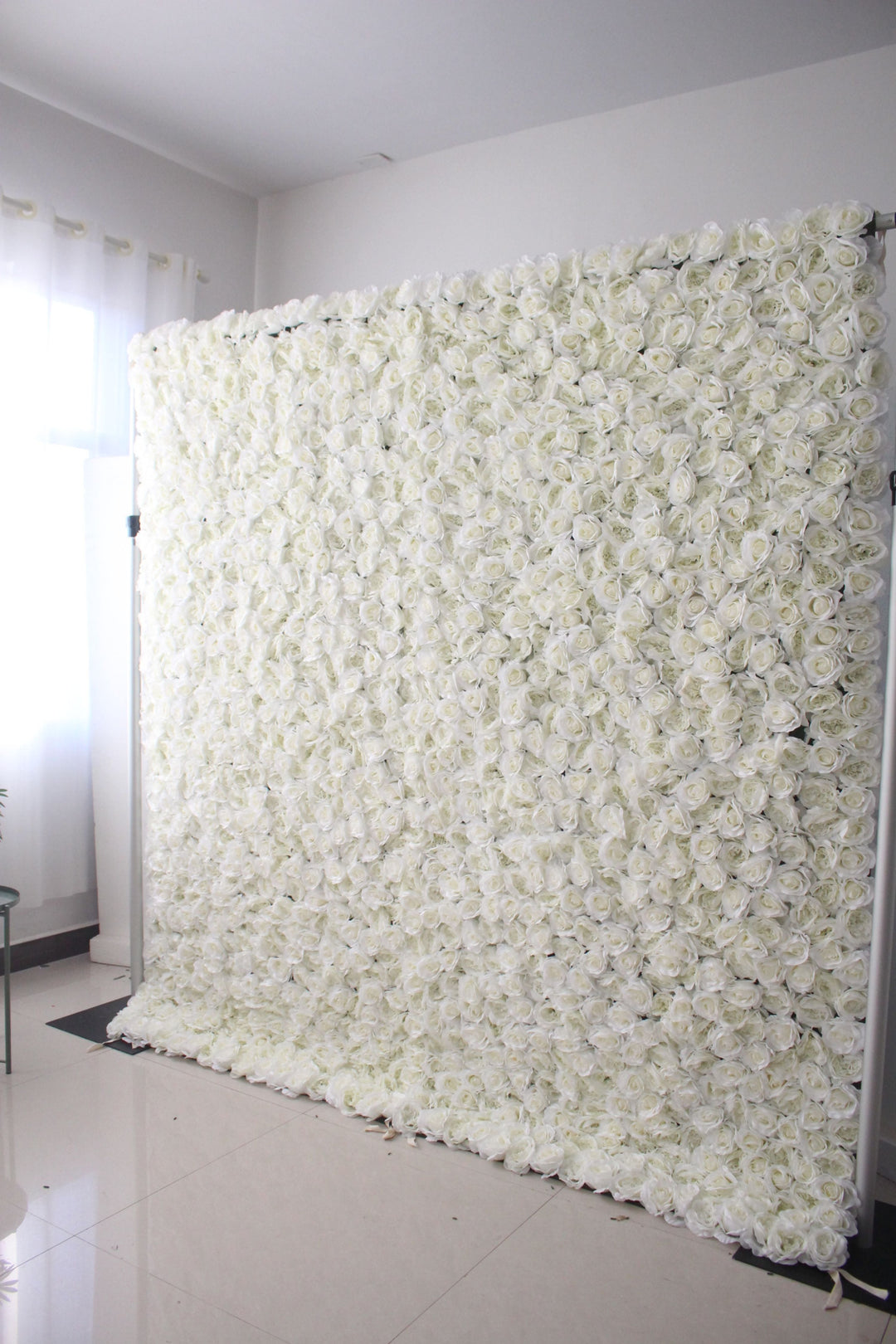 White Roses, Artificial Flower Wall, Wedding Party Backdrop