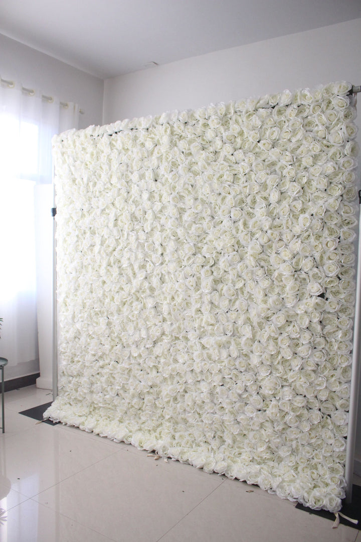 White Roses, Artificial Flower Wall, Wedding Party Backdrop