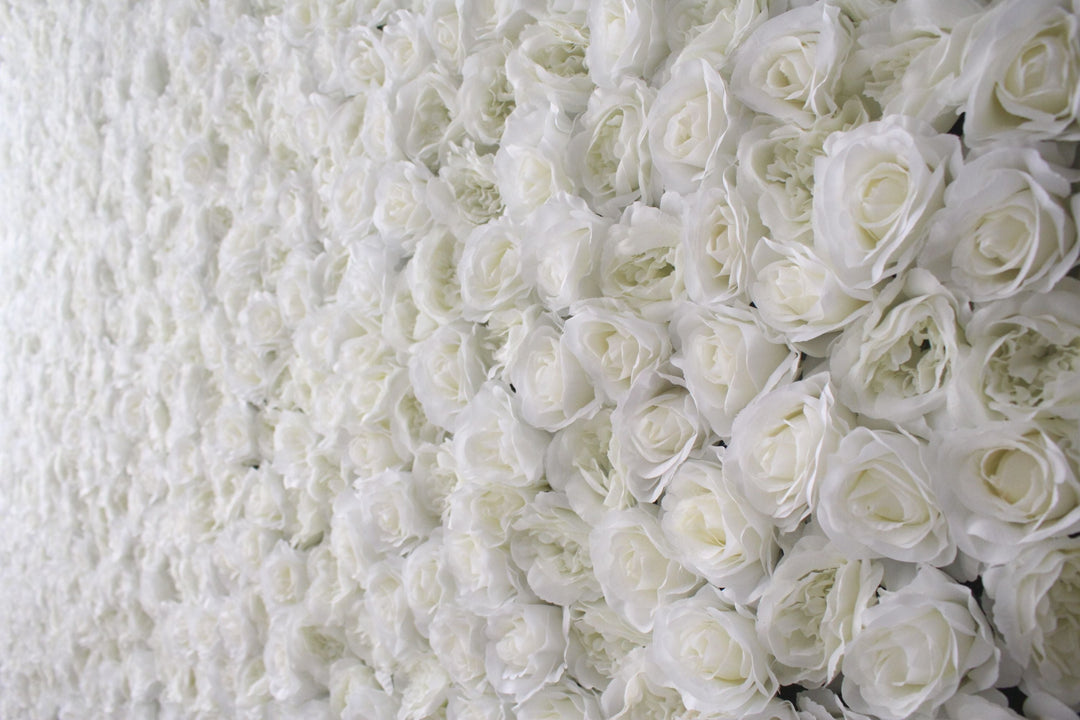 White Roses, Artificial Flower Wall, Wedding Party Backdrop