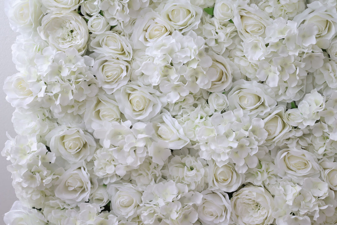 White Roses And Hydrangeas, Artificial Flower Wall, Wedding Party Backdrop