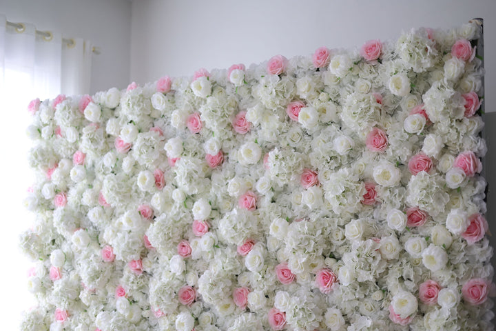 White Roses And Hydrangeas And Pink Roses, Artificial Flower Wall, Wedding Party Backdrop