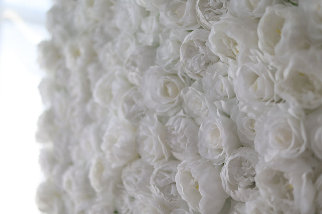 White Roses And Peonies, Artificial Flower Wall, Wedding Party Backdrop