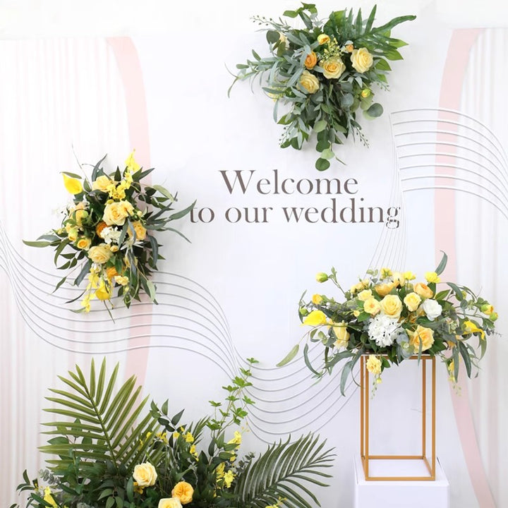 Yellow Wedding Style, Yellow Artificial Flowers, Diy Wedding Flowers, Party Faux Flowers