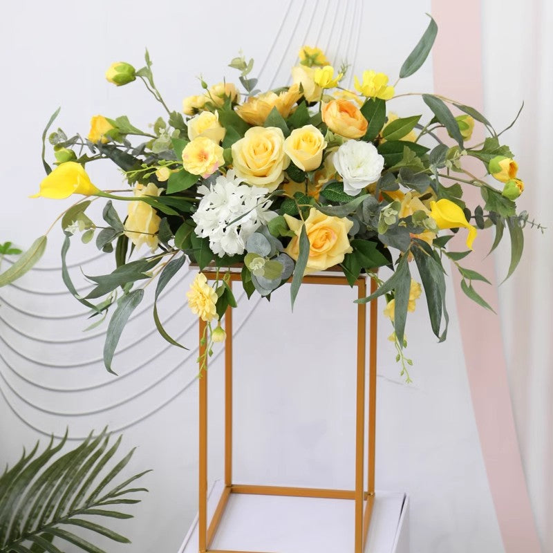 Yellow Wedding Style, Yellow Artificial Flowers, Diy Wedding Flowers, Party Faux Flowers