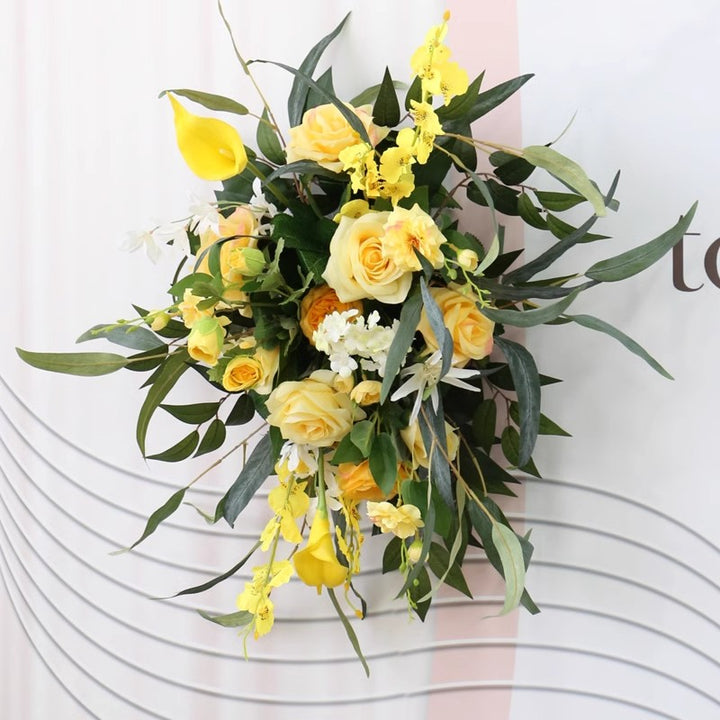 Yellow Wedding Style, Yellow Artificial Flowers, Diy Wedding Flowers, Party Faux Flowers