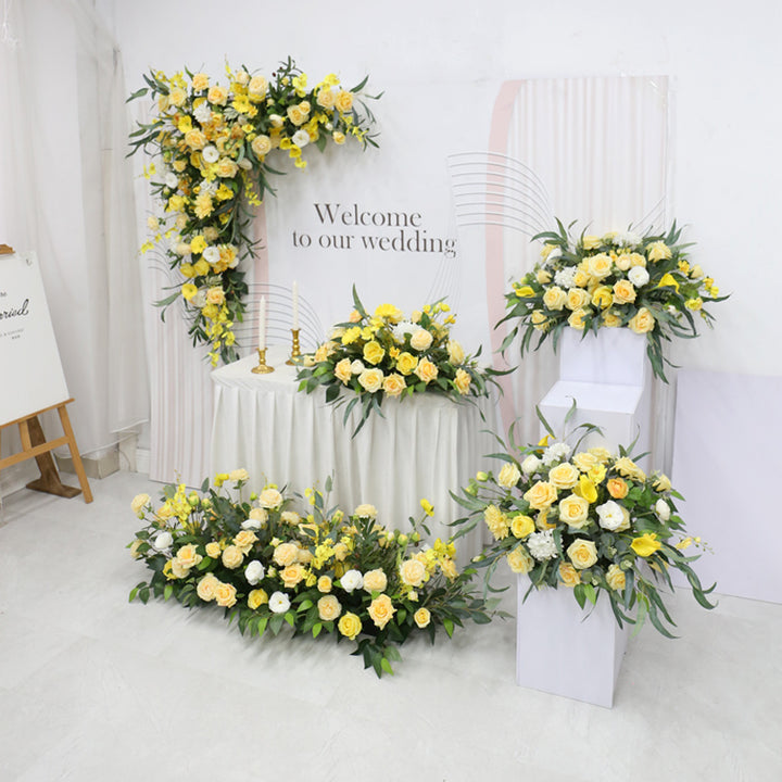 Yellow Wedding Style, Yellow Artificial Flowers, Diy Wedding Flowers