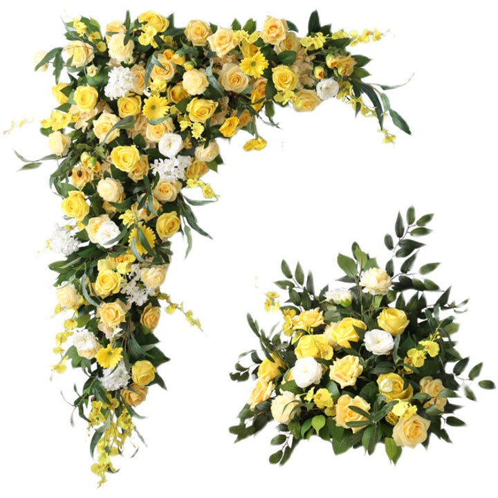 Yellow Wedding Flowers Set, Yellow Artificial Flowers, Diy Wedding Flowers