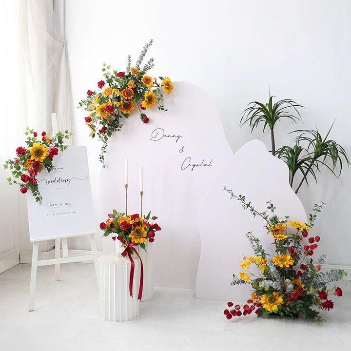 Sunflower Artificial Arrangements, Yellow Artificial Flowers, Diy Wedding Flowers