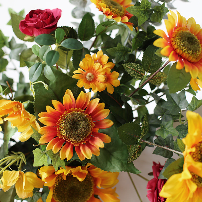 Sunflower Artificial Arrangements, Yellow Artificial Flowers, Diy Wedding Flowers