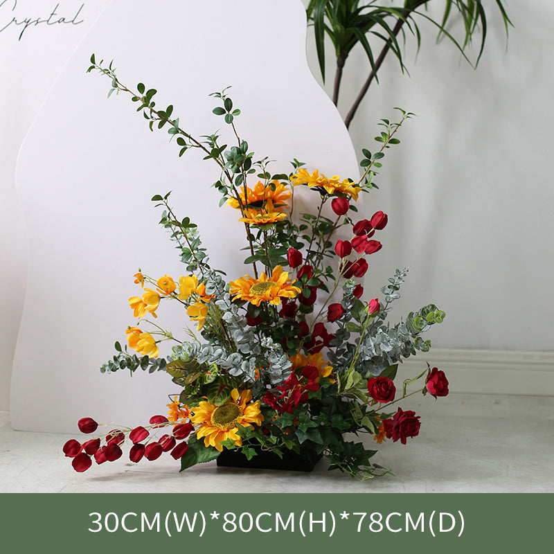 Sunflower Artificial Arrangements, Yellow Artificial Flowers, Diy Wedding Flowers