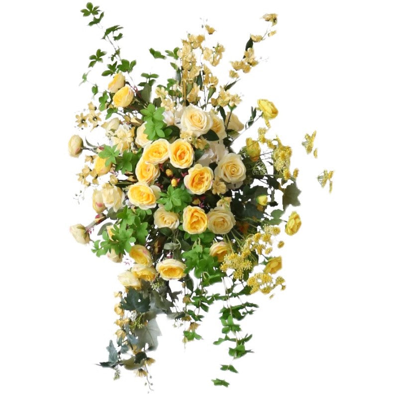 Yellow Rose Wedding Style, Yellow Artificial Flowers, Diy Wedding Flowers