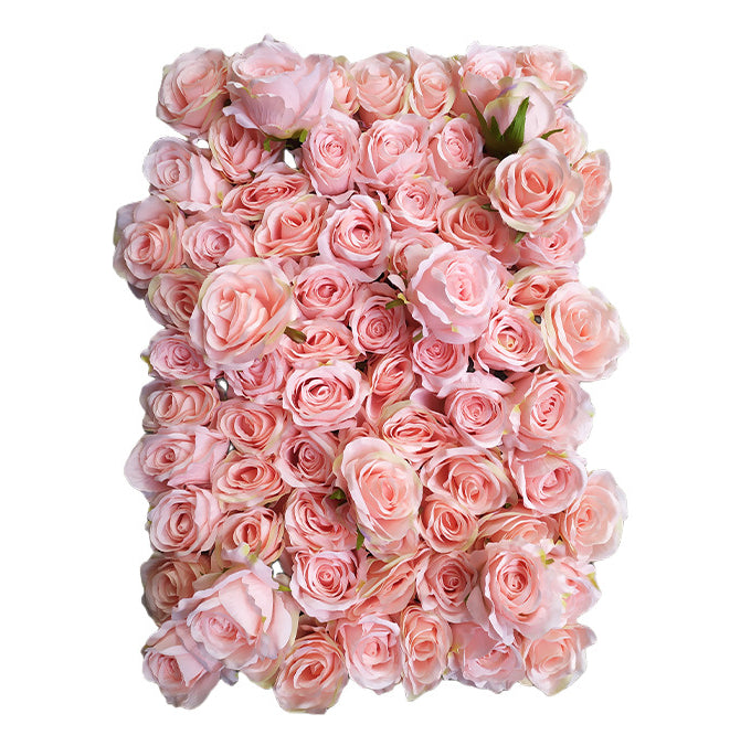 Luxurious 3D Brush-Pink Roses, Artificial Flower Wall Backdrop