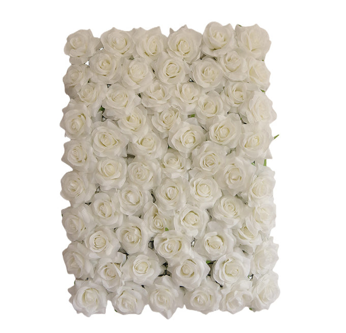 White Roses, Artificial Flower Wall Backdrop - FairyFlorist